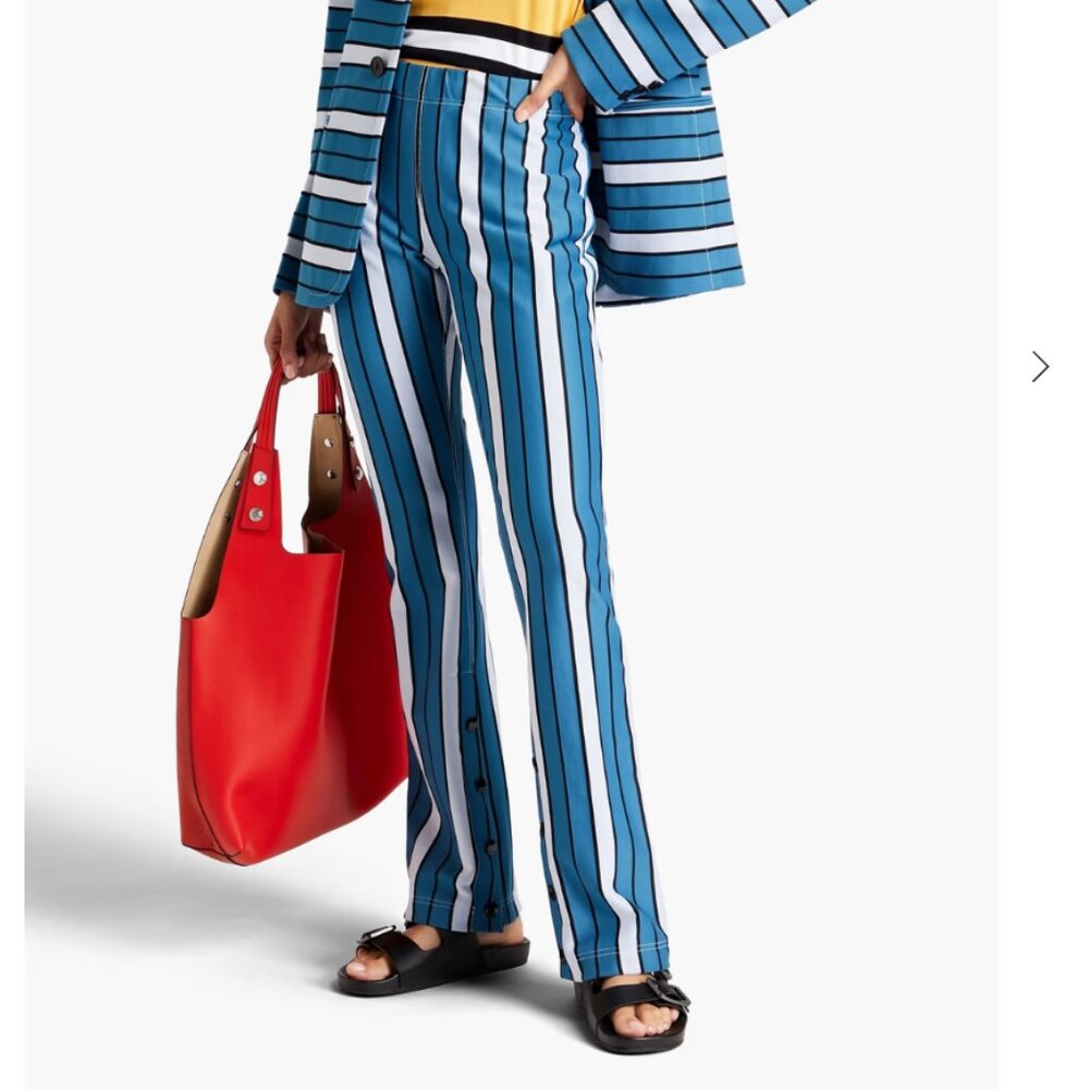 Marni Striped ponte straight-leg pants